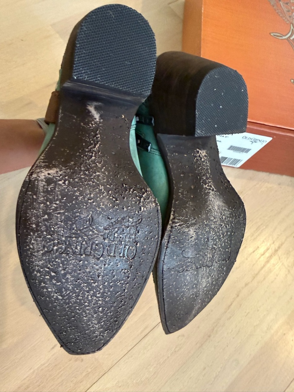 Old Gringo Turquoise and Brown Western Ankle Boots - Picture 6 of 6